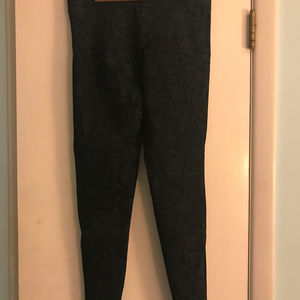 Black Printed Spandex Trousers